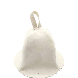 Gorro de Sauna de Felpa Bordado con Logotipo Personalizado, Estilo Lindo, Reutilizable, de Fieltro de Lana, para Spa y Baño Ruso, Protección Contra el Calor - Product Image 2
