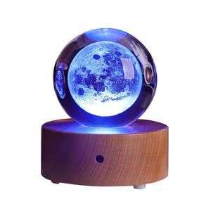 Système solaire créatif Boule de cristal Boîte à musique Bluetooth Lumière de couleur Décoration de table gravée en 3D Cadeau de Noël - Product Image 3