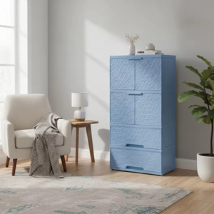 4-Layer Plastic Modern Storage Cart with Drawer and Cabinet Organizer <b>Trolley</b> Unit for Home Office Bedroom Furniture - Product Image 3
