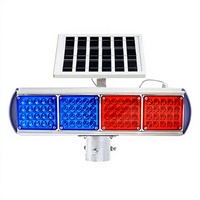 Signalisation routière solaire de haute qualité en ABS avec LED rouge et bleue clignotantes, protection de sécurité nocturne, niveau IP65, lumière clignotante