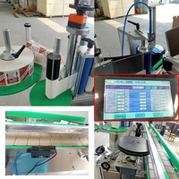 Machine automatique d'étiquetage de bouteilles en plastique (étiquetage sur 3 côtés : col, face avant et arrière)
