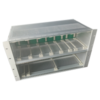 RDEKONO Rittal Schroff 6U Chassis Subrack 19 pouces, boîtier en aluminium avec plaque de couvercle et rail de guidage, fabricant de guides de carte