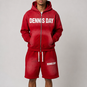 Conjunto <span class=keywords><strong>de</strong></span> 2 Piezas <span class=keywords><strong>de</strong></span> Ropa Urbana Personalizada para <span class=keywords><strong>Hombre</strong></span>, <span class=keywords><strong>Pantalones</strong></span> y Sudadera con Capucha Estilo Vintage Lavado al Ácido, Conjunto Deportivo con Estampado Desgastado por el Sol - Product Image 1