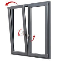Ventana Abatible de Aluminio con Certificación CE, Marco Delgado, Aislamiento Acústico y Protección Contra Huracanes