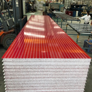 Panneaux sandwich <span class=keywords><strong>en</strong></span> polystyrène ignifuge et isolant pour la construction de murs d'usines de purification - Product Image 6