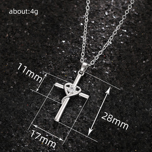Collana con Ciondolo a Cuore Incrociato per Donne, Gioiello Portafortuna alla Moda - Product Image 5