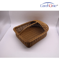 Panier à chaussures en plastique PP durable, plateau de rangement de qualité hôtelière pour pantoufles jetables, organisation et présentation des chambres d'hôtes avec poignée