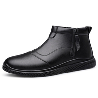 Nuevas Botas de Invierno para Hombre, de Cuero Genuino, Impermeables, con Cordones, de Caña Alta, con Suelas Transpirables Antideslizantes