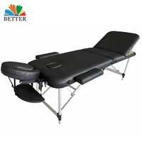 Table de massage professionnelle pliable et portable, lit de massage de spa, 3 sections, aluminium réglable, table de massage de salon de beauté