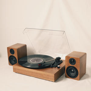 MZL-CP05 Lecteur de disques vinyles rétro, gramophone <span class=keywords><strong>vintage</strong></span>, tourne-disque 3 vitesses, enceintes d'étagère, BT5.0, entrée AUX, sortie ligne, audio <span class=keywords><strong>vinyle</strong></span> - Product Image 2