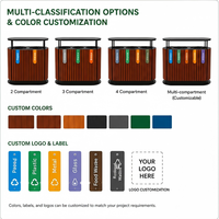 Poubelles métalliques extérieures pour espaces publics, de grande taille municipale, pour la classification des déchets environnementaux, avec couvercles (type bac à fruits)