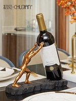 Figurines d'Hercule en résine pour décoration intérieure créative, présentoir à vin, ornements de bureau modernes, organisateur de bouteilles, étagères à livres