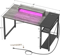 Vente en gros en usine Support de moniteur de table pour ordinateur portable 40 réversible Table d'ordinateur gris/noir Prise de table de jeu LED fabriquée en métal durable