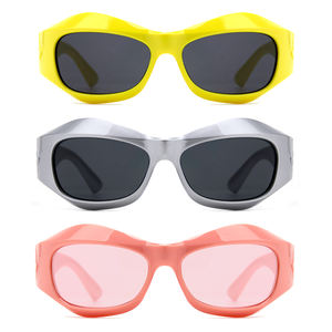 Óculos de sol esportivos 100% UV punk para mulheres, óculos de sol coloridos Y2K com espelho, moda steampunk, moda colorida, 2024 tons - Product Image 4