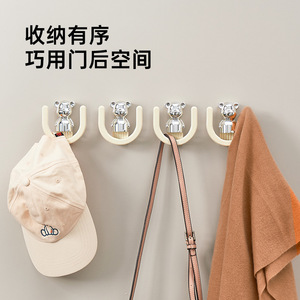 Adhesive <b>Hooks</b> Wall Mounted Strong Hold Punch Free For Bathroom Toilet Storage Organizer <b>Chrome</b> Finish Rectangle Shape - Product Image 4