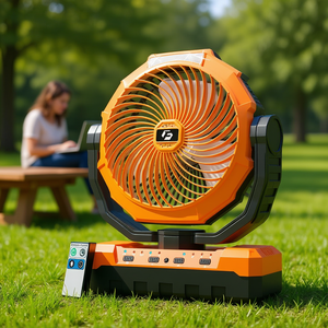 Ventilador Portátil Naranja de 9 Pulgadas, Batería de 12000mAh, 4 Velocidades, Control Remoto, Para Hogar, Oficina y Exteriores - Product Image 2