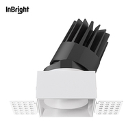 Spot encastré LED COB moderne en aluminium sans cadre, réglable, 8W 18W 25W, IP65, dimmable, CRI 90 élevé