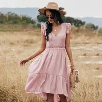 Atuendo летнее однотонное розовое платье для женщин в богемном стиле пикантные Мягкие Нижнее белье с высокой талией женское халат в богемном стиле обувь для отдыха Свадебные шелковые длинные платья