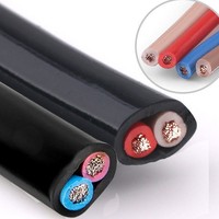 Câble électrique plat flexible en cuivre toronné RVVB 2x0.5mm² 2x1mm² 2x2.5mm² 2x0.75mm² 2x4mm² en PVC, enroulé en bobine pour câblage domestique