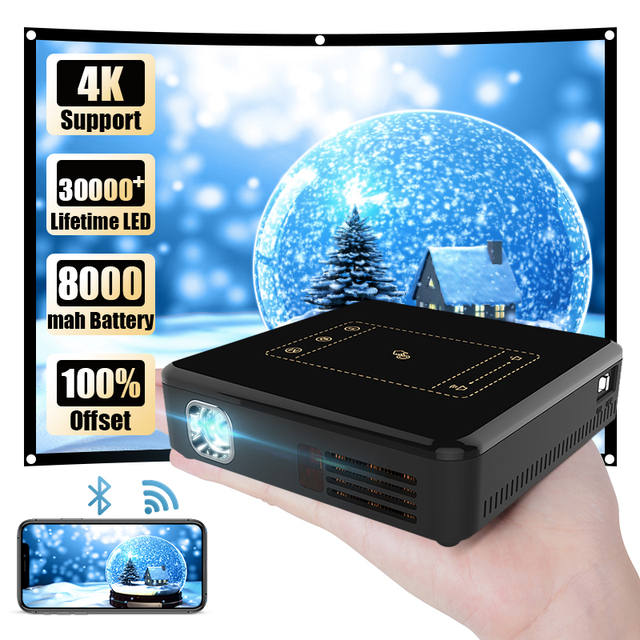Hotack Full HD 1080P Smart Android WIFI Wireless Home Theater Proyector LED DLP Video Mobile Cinema Portable Mini Projector