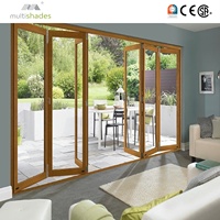 Porte pliante en aluminium à double vitrage thermique insonorisé, verre trempé, style moderne NFRC USA pour terrasse