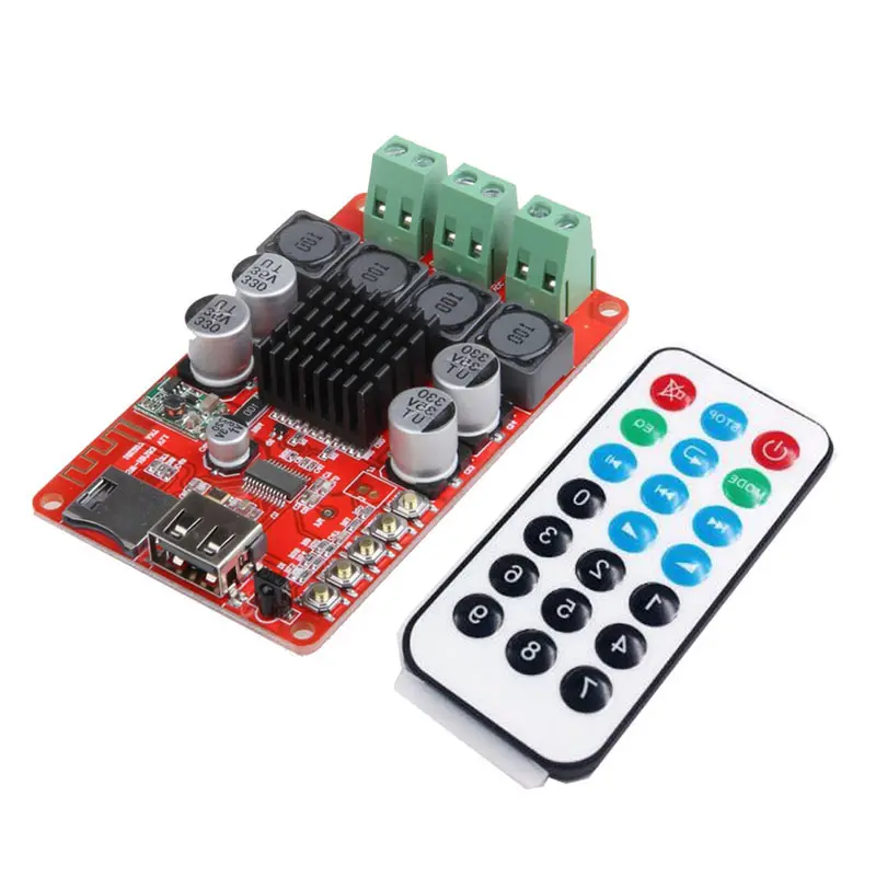 TPA3116 Receiver Amplifier Audio Board Digital U Disk TF Decoding With Remote 2X50W 2*50W Amplificador