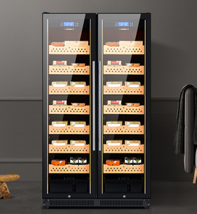 ตู้เก็บซิการ์ไม้เคลือบเงาคุณภาพสูงทันสมัยแบบสองประตู ความจุ 3800 ซิการ์ 860 ลิตร ควบคุมความชื้น 60-85% - Product Image 1