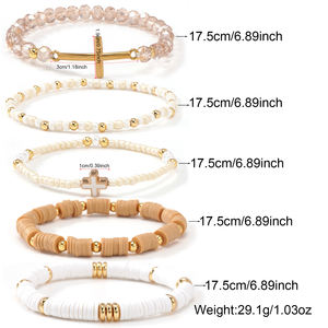 Ensemble de bracelets croisés de plage Go2boho, bracelets superposés en perles Heishi, bijoux bohèmes chrétiens pour femmes - Product Image 6