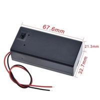 Boîtier de batterie 9V noir - Module T1389 6F22, support haute capacité, vente chaude avec interrupteur et couvercle, fils de connexion pour recharge de batterie