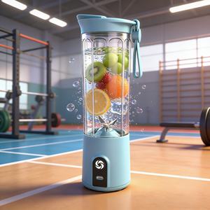 Blender portable alimenté par USB, batterie 2000 mAh, 550 ml, fabricant de smoothies, mode turbo pour écraser la glace, mini presse-agrumes sans fil haute capacité - Product Image 6