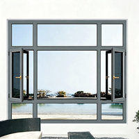 Ventana Abatible Inteligente de Aluminio Negro de Lujo Moderno con Apertura Automática para Villas de Alta Gama
