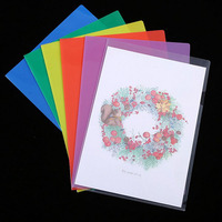 Pochette transparente en plastique PP format A4 en forme de L pour documents, vente en gros