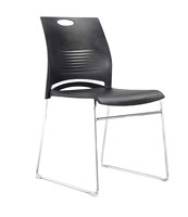 Chaise de bureau visiteur empilable sans accoudoirs, moderne et économique, en maille, avec base en métal à patins, pour salle d'attente scolaire ou de formation, mobilier de direction