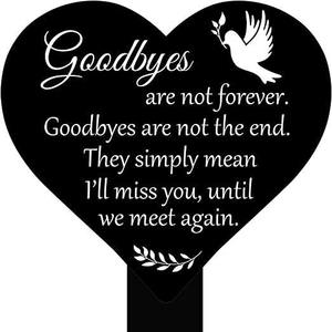 Plaque commémorative personnalisée en métal en forme de cœur pour jardin et cimetière - Product Image 4