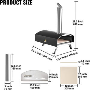 Four à <span class=keywords><strong>pizza</strong></span> au gaz portable moderne de qualité supérieure <span class=keywords><strong>pour</strong></span> une utilisation en extérieur avec <span class=keywords><strong>pierre</strong></span> à <span class=keywords><strong>pizza</strong></span> de 12 pouces, construction en acier inoxydable et chariot - Product Image 3