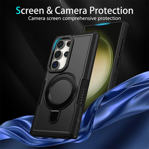 Armor Hybrid TPU + PC funda trasera para <span class=keywords><strong>Samsung</strong></span> Galaxy S25 S24 S23 S22 S21 <span class=keywords><strong>Ultra</strong></span> Plus S23 S20 FE <span class=keywords><strong>Note</strong></span> <span class=keywords><strong>20</strong></span> <span class=keywords><strong>Ultra</strong></span> con soporte de anillo giratorio - Product Image 3