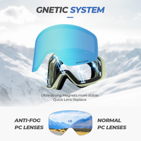 Dropshipping de lunettes de ski à lentille magnétique double couche pour hommes, anti-buée UV400, lunettes de sport, lunettes de neige