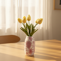 Tanaman Pot Tulip Kuning Buatan Modern Berkualitas Tinggi Tahan Lama, Buket Bunga Buatan Tangan Ramah Lingkungan Dapat Digunakan Kembali Natal Paskah