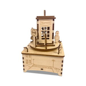 All'ingrosso Puzzle 3D personalizzato melodia liscia fai da te scatole di <span class=keywords><strong>musica</strong></span> in legno Creative cabina telefonica <span class=keywords><strong>tema</strong></span> per i bambini regalo - Product Image 3