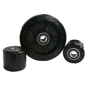 थोक आसान स्थापना काले एकल पहियों छोटे आकार के 80 50 मिमी रबर कैस्टर पहियों फोर्कलिफ्ट ट्रॉली के लिए - Product Image 1