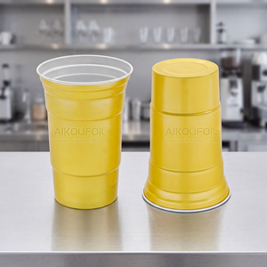 Vaso de Aluminio Personalizable de 470 ml con Asa y Tapa, Aprobado por la FDA, Libre de BPA, para Café y Helado - Product Image 1