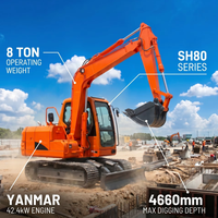 Mini-excavatrice sur chenilles de 8 tonnes, excavatrice hydraulique pour creuser en profondeur, à vendre, petite machinerie de construction routière