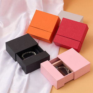 Biểu tượng tùy chỉnh trượt ngăn kéo đồ trang sức bao bì hộp giấy với satin cho Vòng Cổ Vòng kéo ra handmade lưu trữ đồ trang sức hộp - Product Image 2
