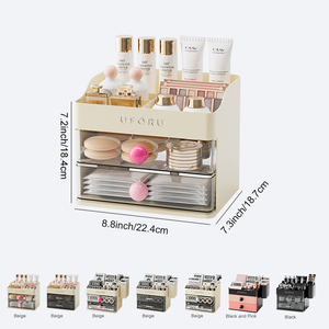 UFORU Boîte à maquillage pour filles Contenants de rangement cosmétiques en plastique Organisateur de maquillage Tiroir - Product Image 4