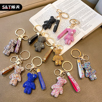 Nouveau porte-clés de luxe Violent Bear avec strass, cristal et diamant, breloque pour sac, porte-clés de créateur, porte-clés bling