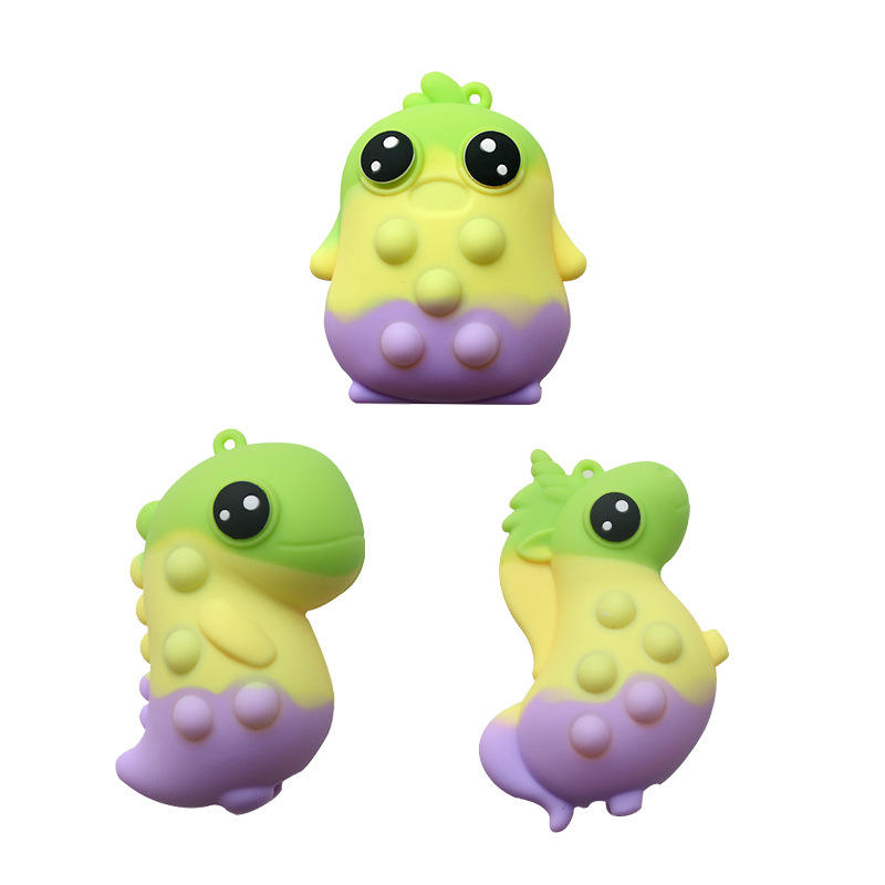 ยูนิคอร์นไดโนเสาร์เป็ดสีเขียวสีเหลืองสีม่วง