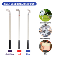 Ensemble de stylos à bille sur le thème du golf, durable, portable, mini club de golf, putter, cadeau amusant, fournitures de bureau, boîte cadeau