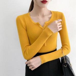 Maglione Invernale da Donna Nuovo Modello Monopetto a Maniche Lunghe, Maglia Interna Modellante Colorata - Product Image 3
