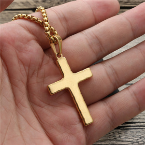 yunnique <b>Cross</b> Pendant Necklace Fashion Gold Zinc Alloy Pave Setting Unisex Jewelry Gift - Product Image 4