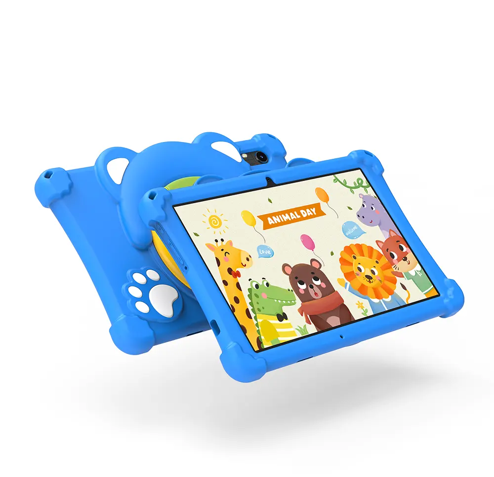 Nieuwe 2024 10.1 Inch 4Gb + 64Gb Kindertablet Android 13.0 Wlfl Schrijftablet Voor Kinderen Educatieve Leesmachine Kidstablet